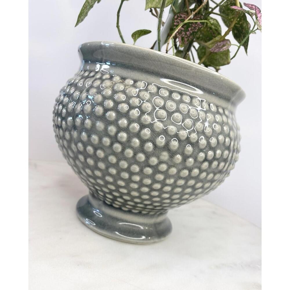 Flower Pot Houseplant Planter Ceramic Pot 5" Diameter Pedestal Neutral Decor